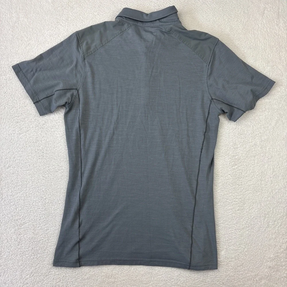 KUHL 'Virtuoso' Mens Polo Shirt Small Gray Wool Blend Performance Hiking Stretch